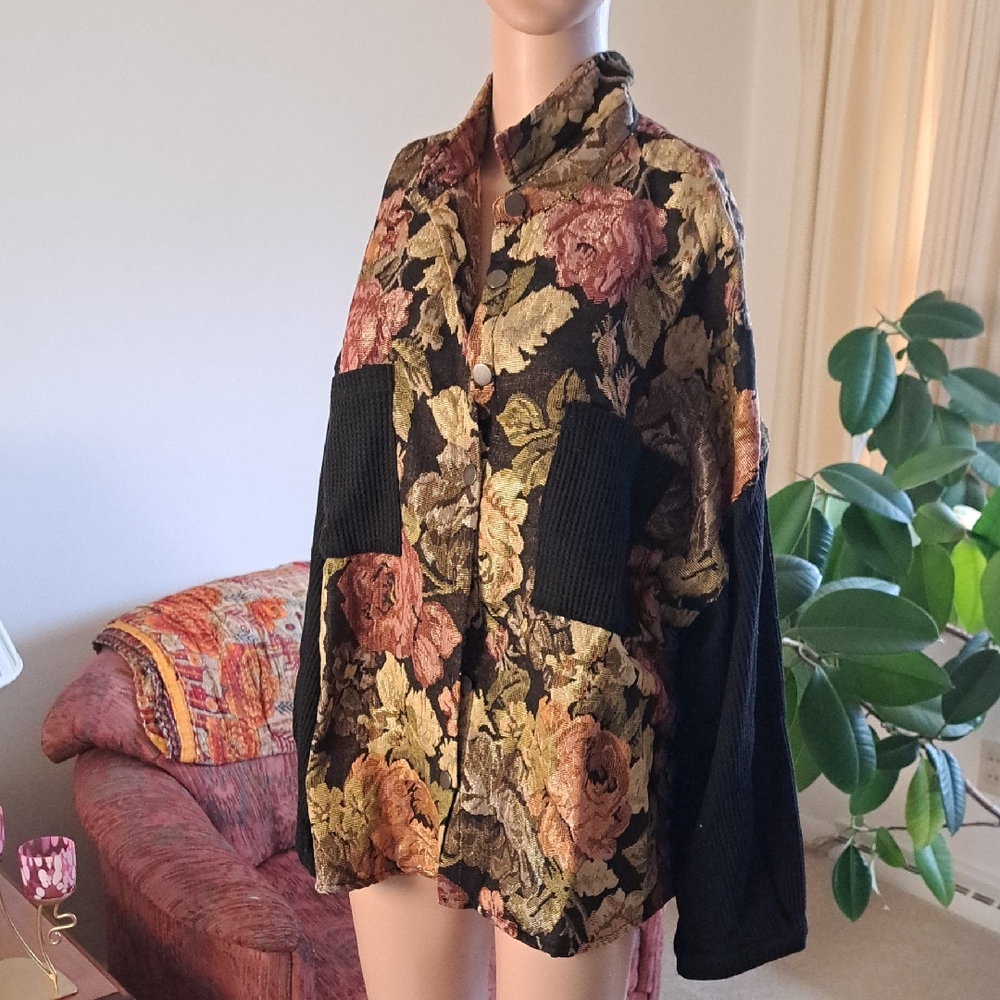 POL Multicolor Tapestry Jacket ZM Oversized Ptp 25"